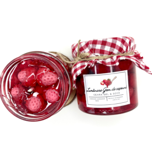 Lumanare gem de capsuni 180g